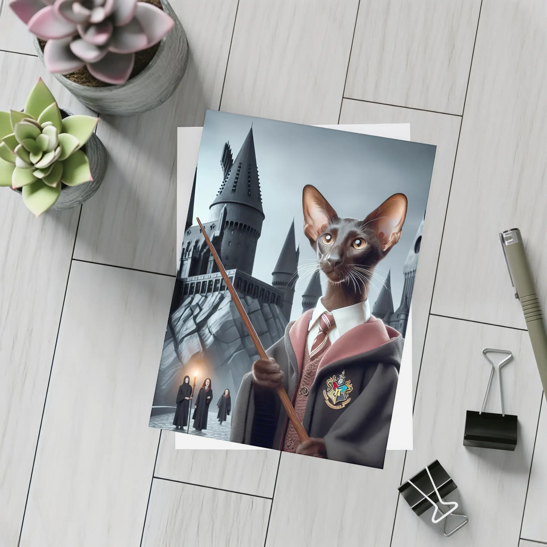 Oriental Shorthair Cat Wizard Castle Fantasy – Postcards