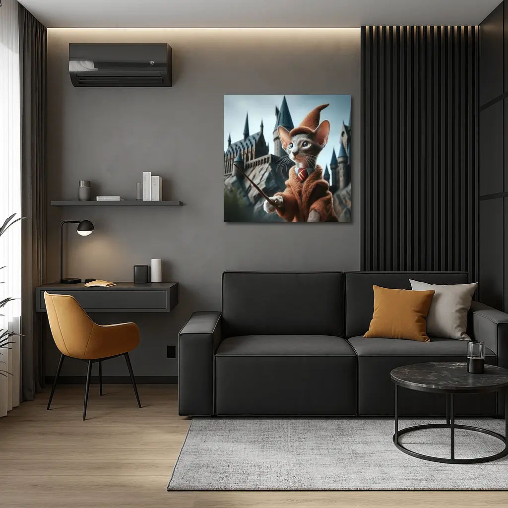 Oriental Shorthair Cat Wizard Castle Background – Wall Art