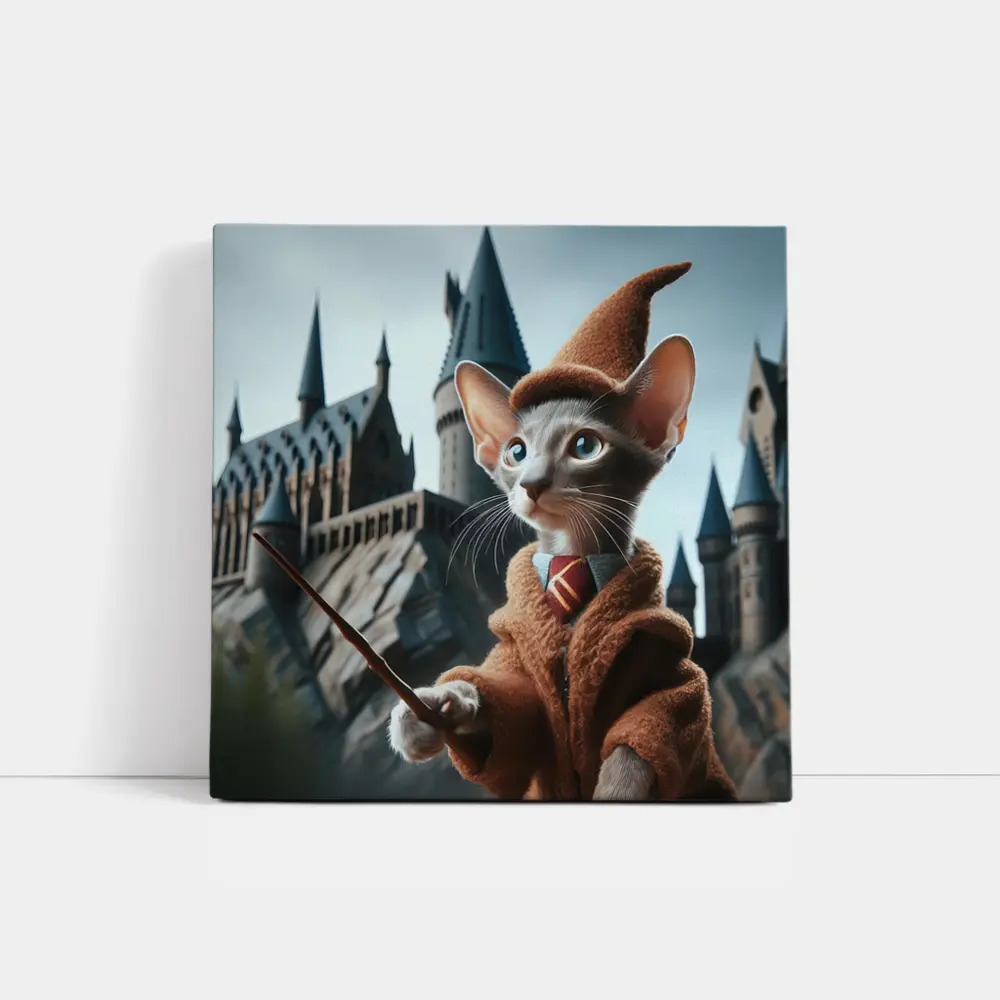 Oriental Shorthair Cat Wizard Castle Background – Wall Art