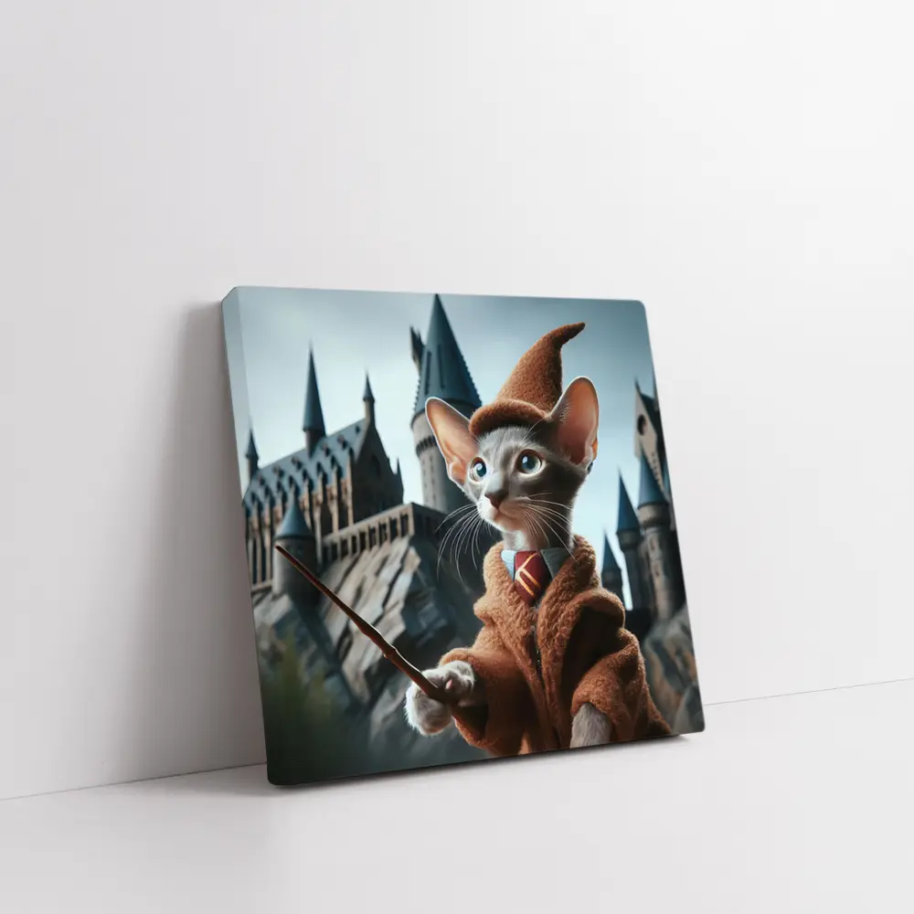 Oriental Shorthair Cat Wizard Castle Background – Wall Art