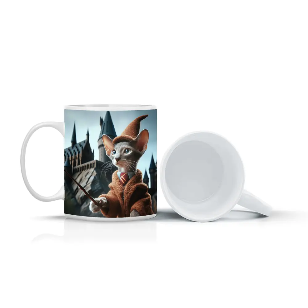 Oriental Shorthair Cat Wizard Castle Background – Mugs