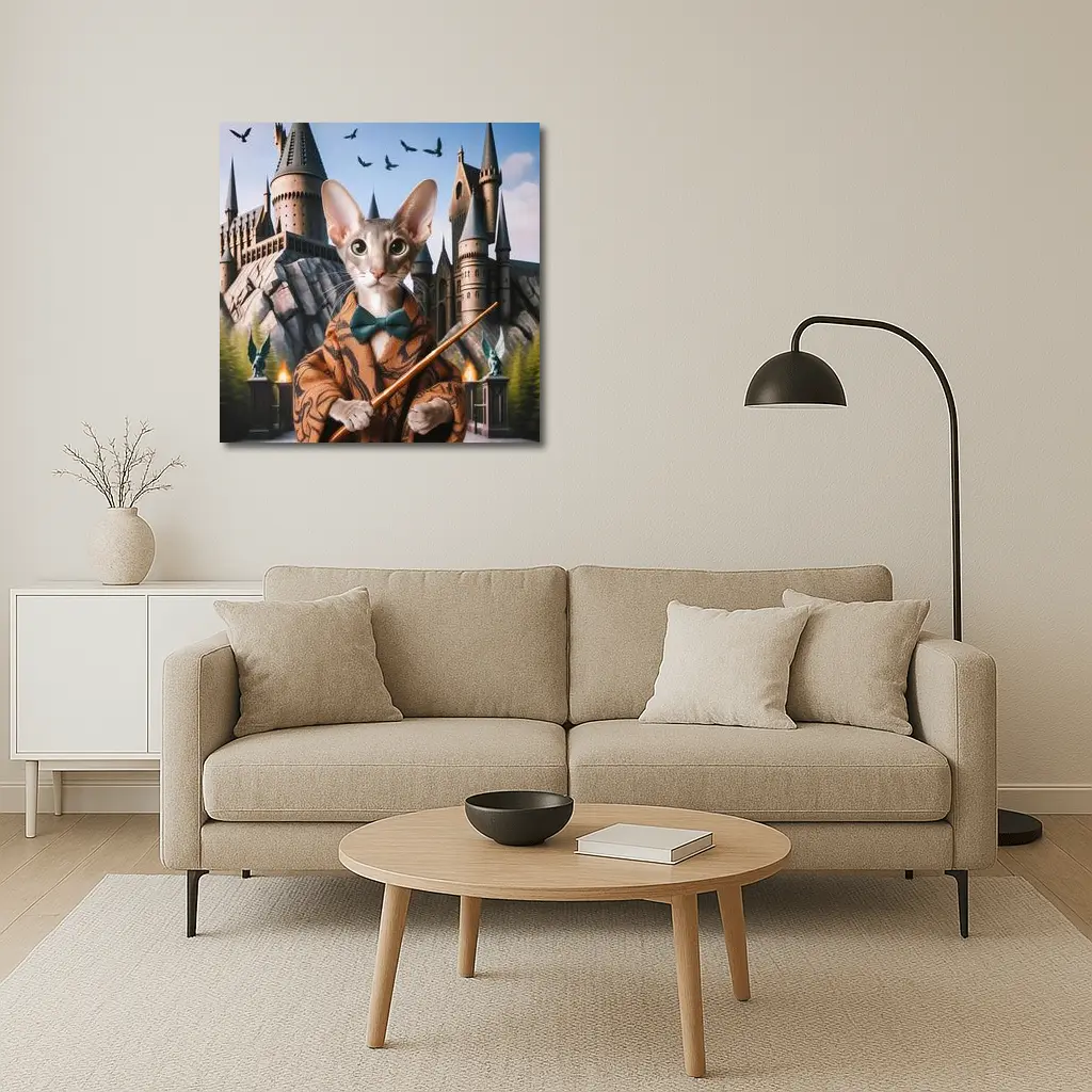 Oriental Shorthair Cat Wizard Castle Fantasy – Wall Art
