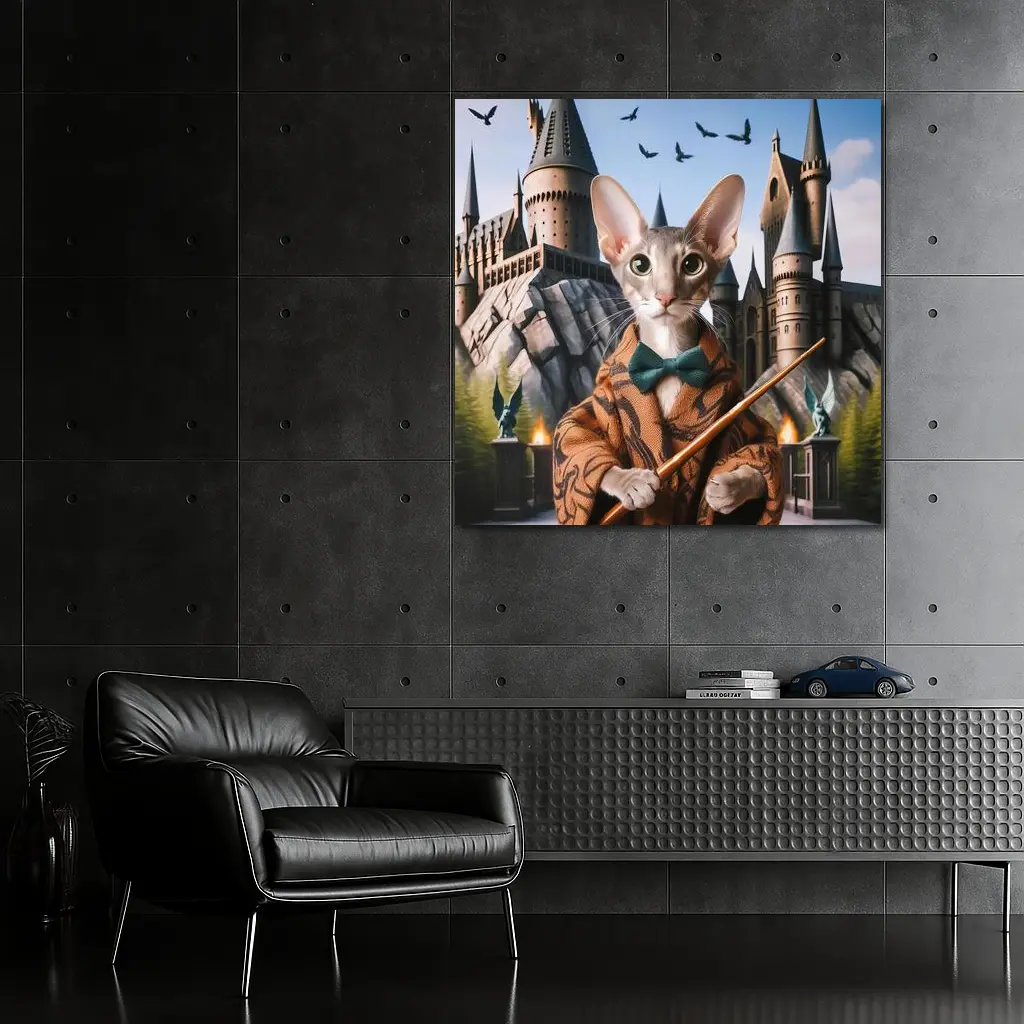 Oriental Shorthair Cat Wizard Castle Fantasy – Wall Art