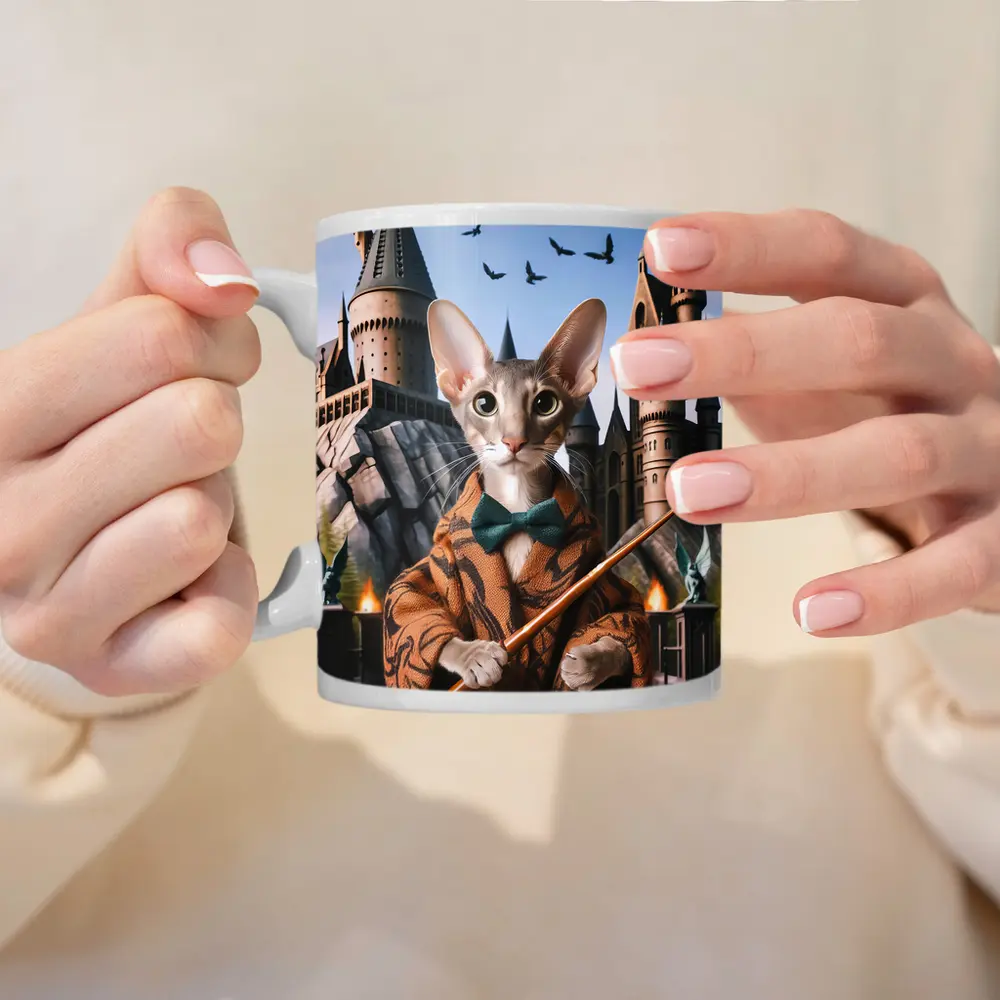 Oriental Shorthair Cat Wizard Castle Fantasy – Mugs