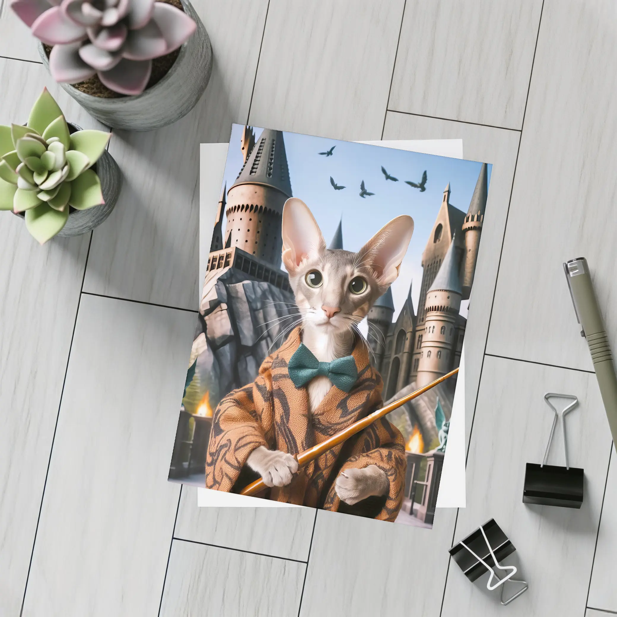 Oriental Shorthair Cat Wizard Castle Fantasy – Postcards