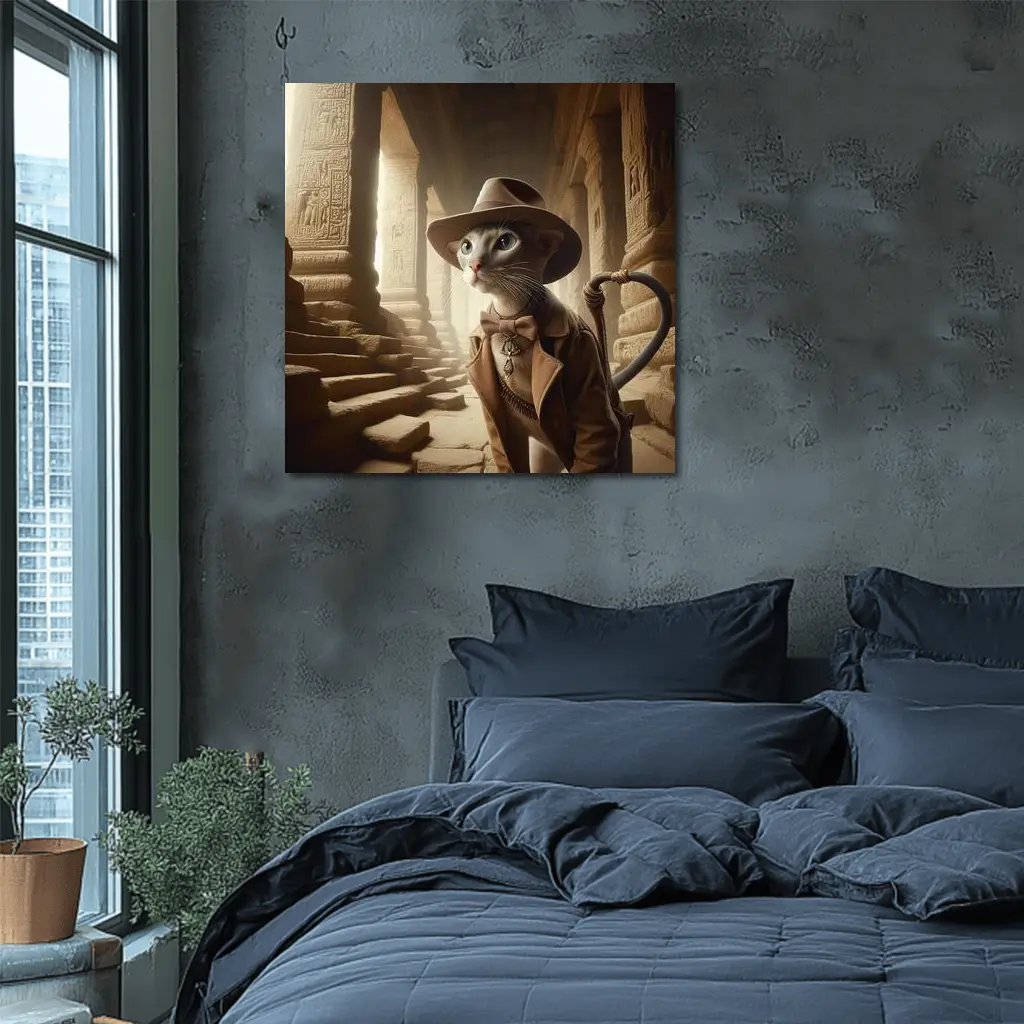Adventure Cat Explorer Ancient Egyptian Temple – Wall Art