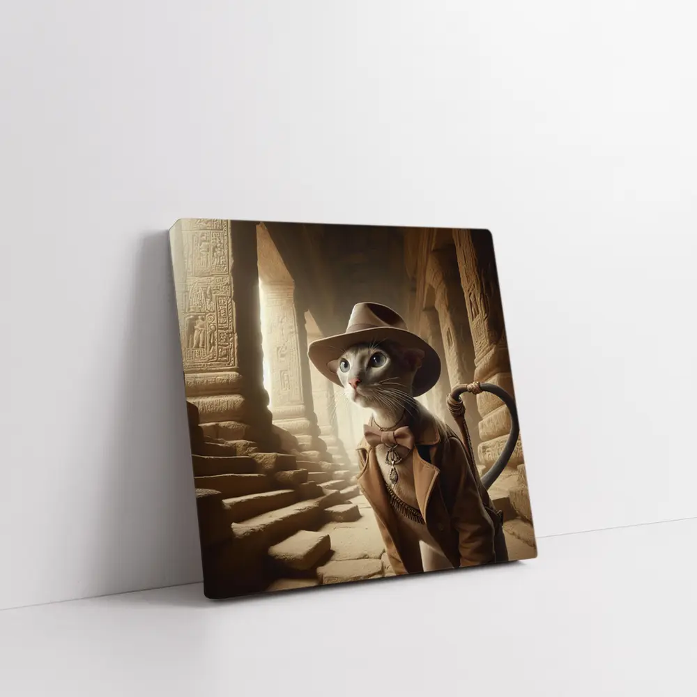 Adventure Cat Explorer Ancient Egyptian Temple – Wall Art