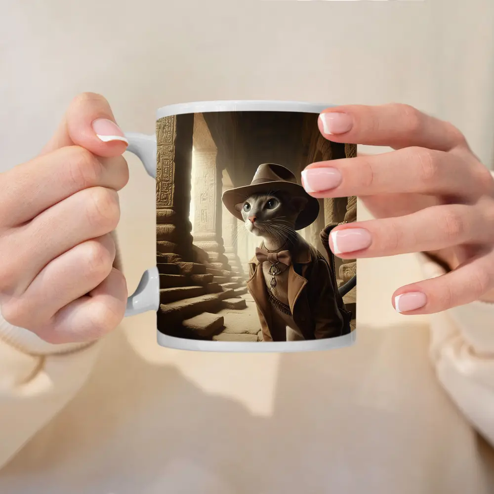 Adventure Cat Explorer Ancient Egyptian Temple – Mugs
