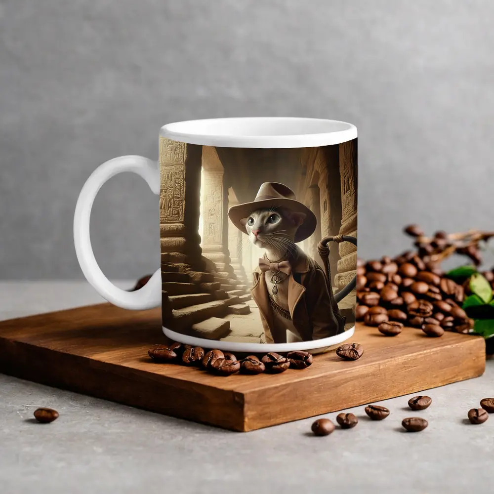 Adventure Cat Explorer Ancient Egyptian Temple – Mugs