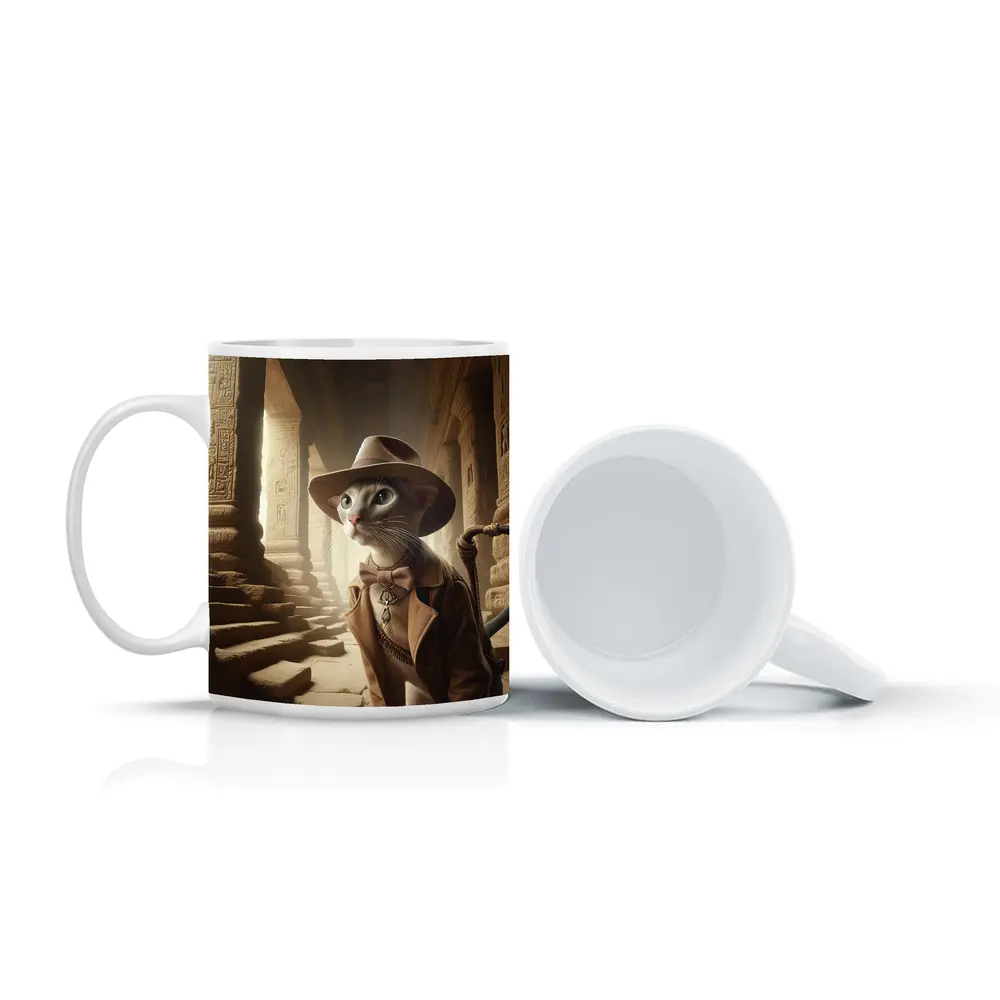 Adventure Cat Explorer Ancient Egyptian Temple – Mugs