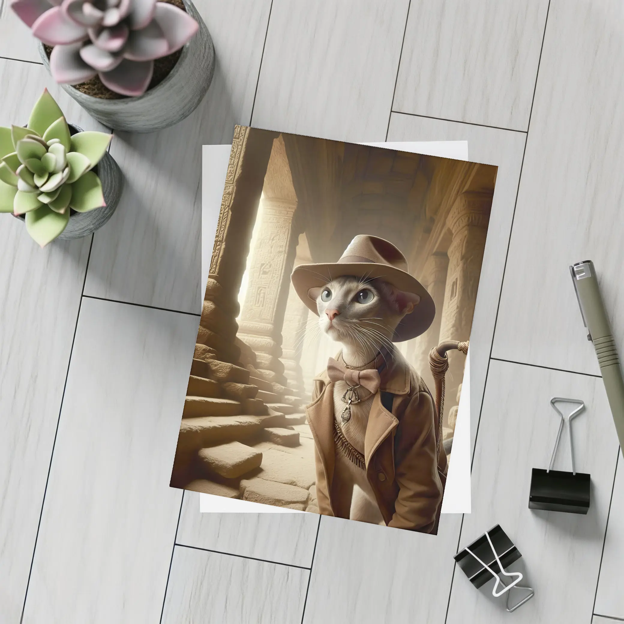 Adventure Cat Explorer Ancient Egyptian Temple – Postcards