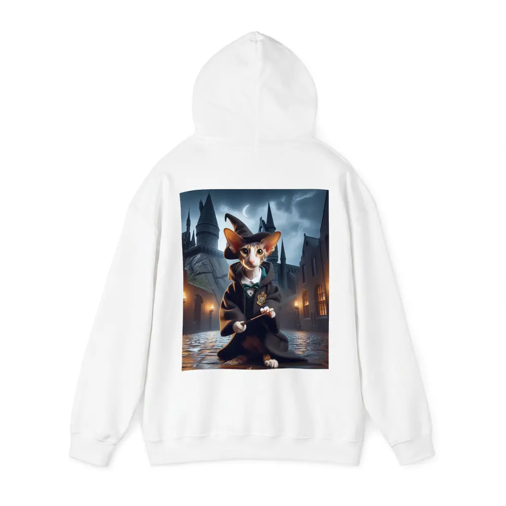 Cornish Rex Cat Wizard Dark Castle Night – Hoodies