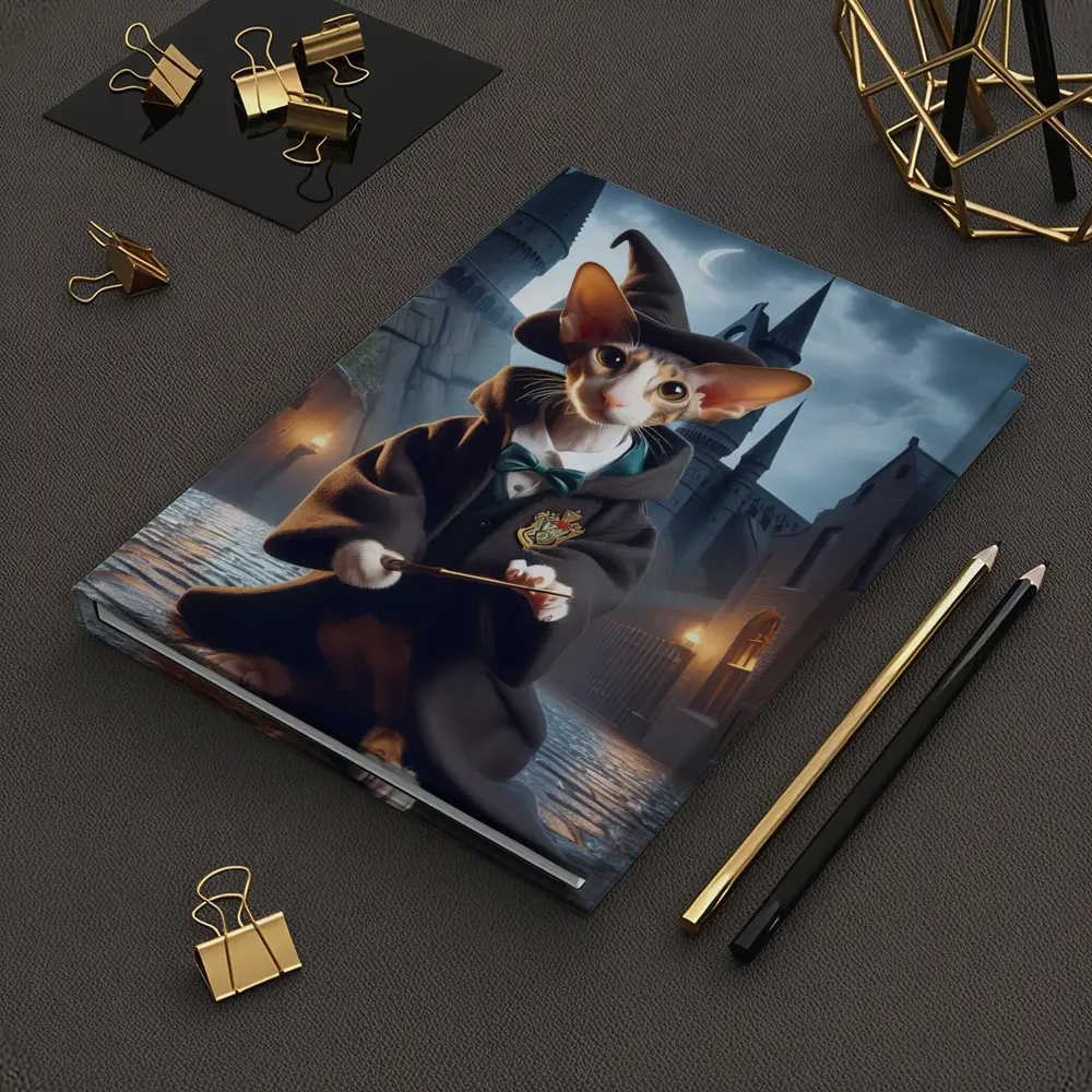 Cornish Rex Cat Wizard Dark Castle Night – Notebooks