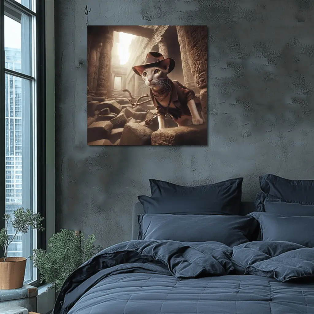 Adventure Cat Explorer Ancient Egyptian Temple – Wall Art