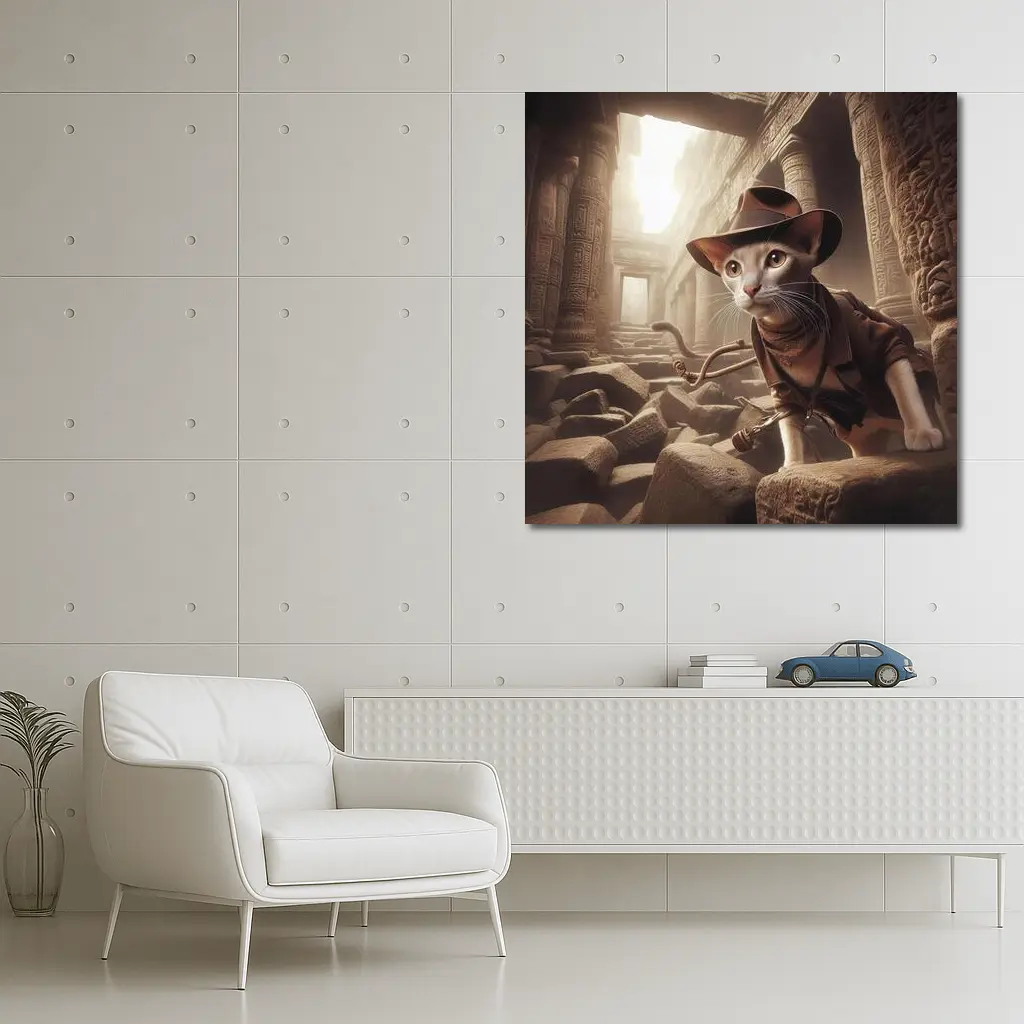 Adventure Cat Explorer Ancient Egyptian Temple – Wall Art