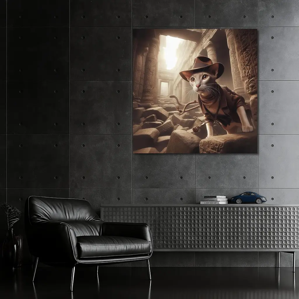 Adventure Cat Explorer Ancient Egyptian Temple – Wall Art