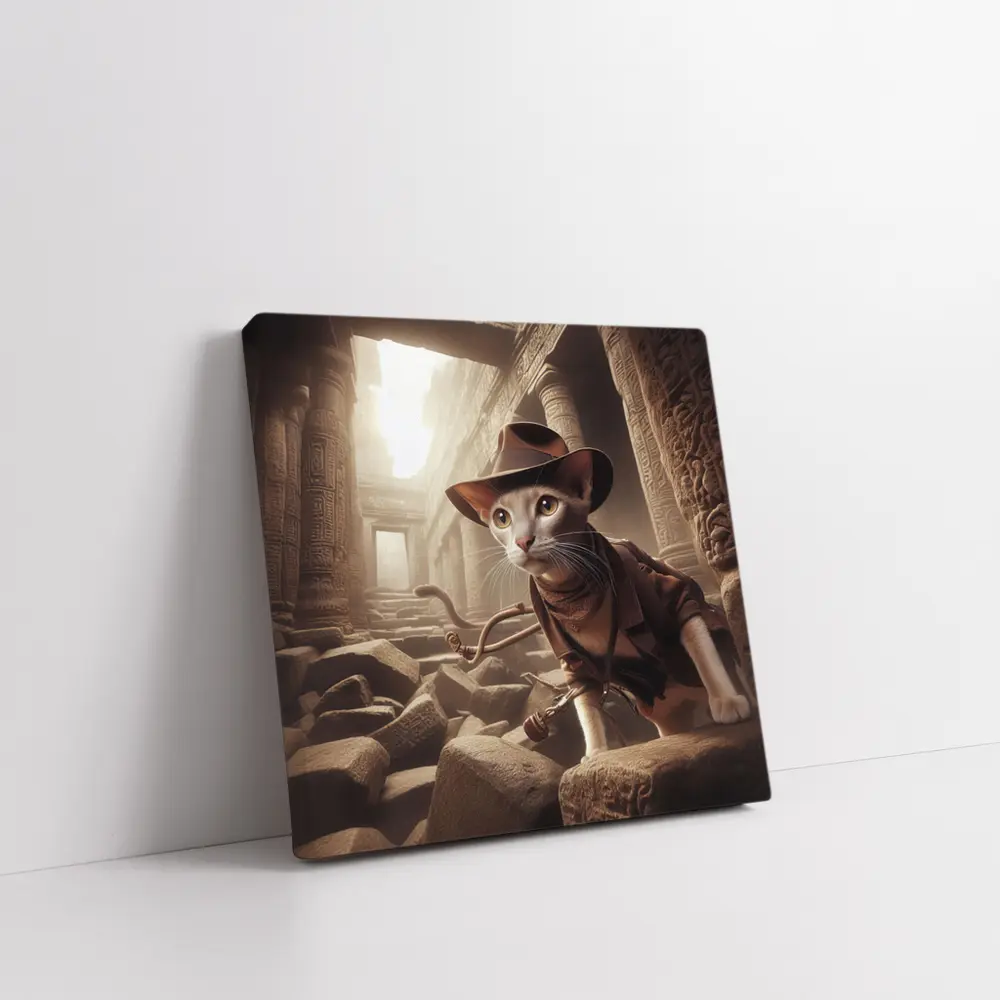 Adventure Cat Explorer Ancient Egyptian Temple – Wall Art