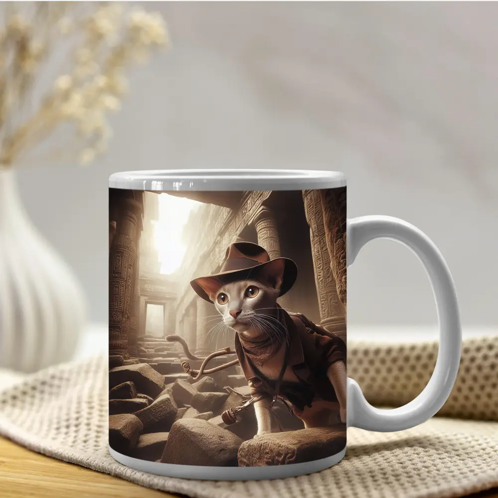 Adventure Cat Explorer Ancient Egyptian Temple – Mugs