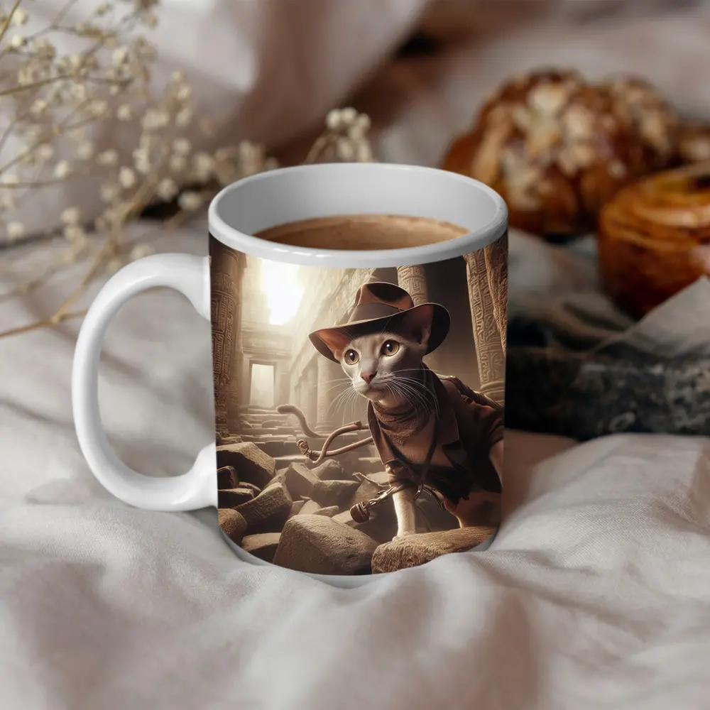 Adventure Cat Explorer Ancient Egyptian Temple – Mugs