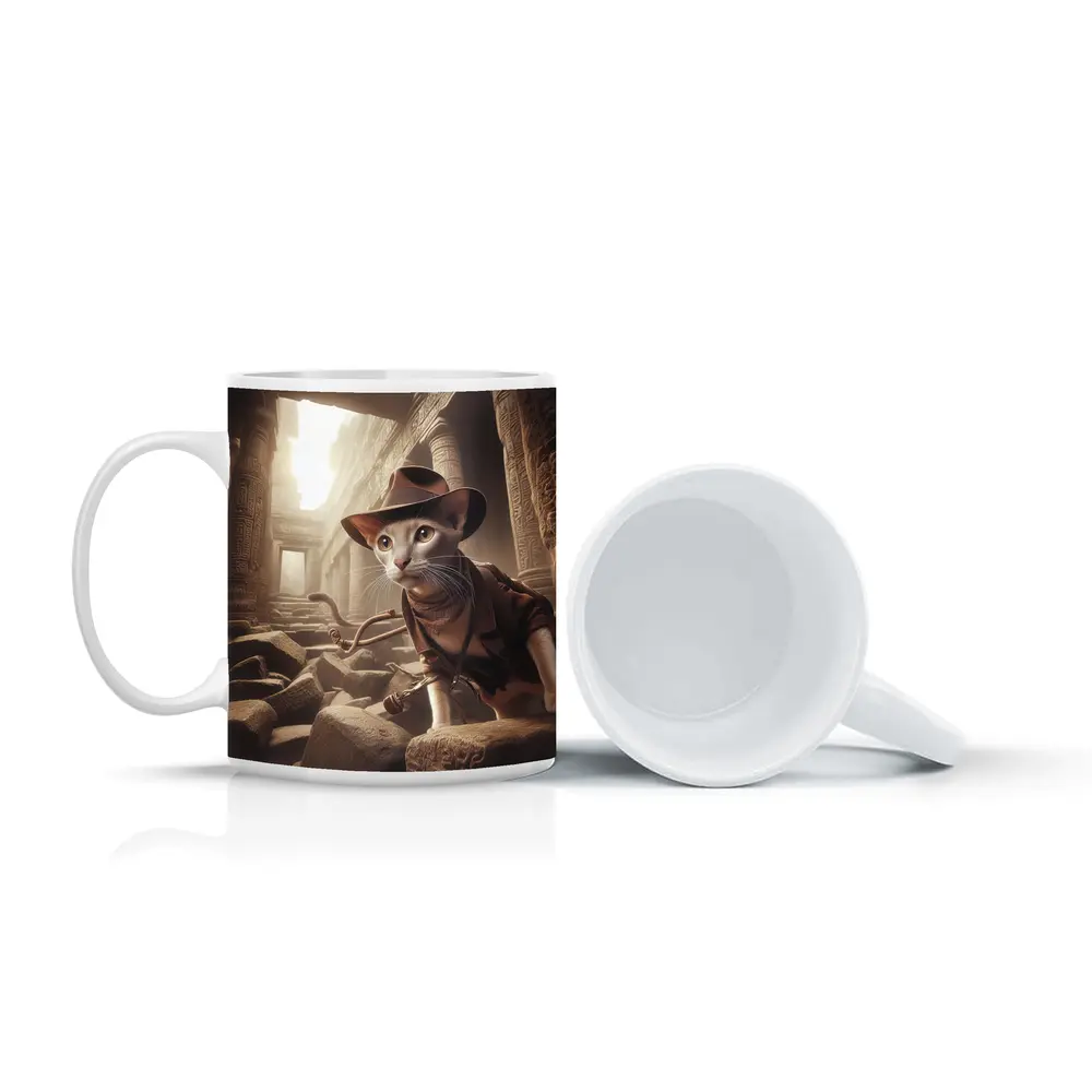 Adventure Cat Explorer Ancient Egyptian Temple – Mugs