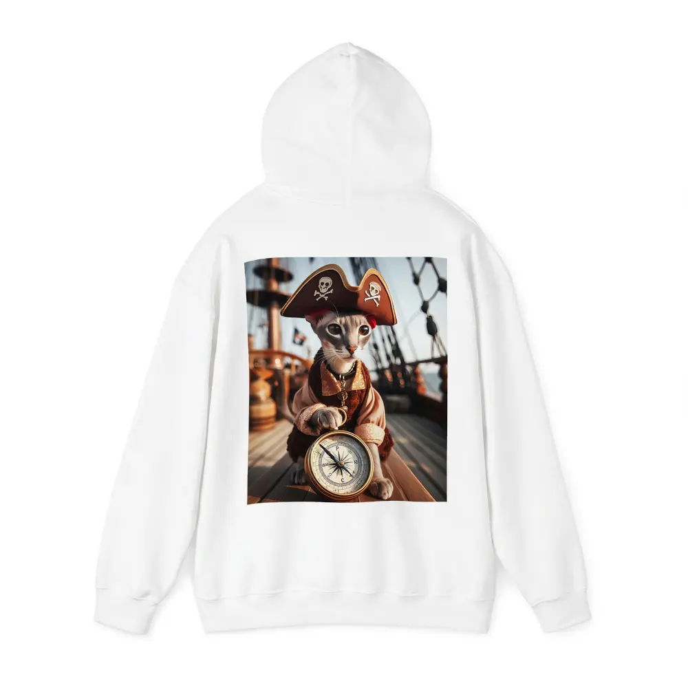 Pirate Cat With Compass On Ship – Hoodies
