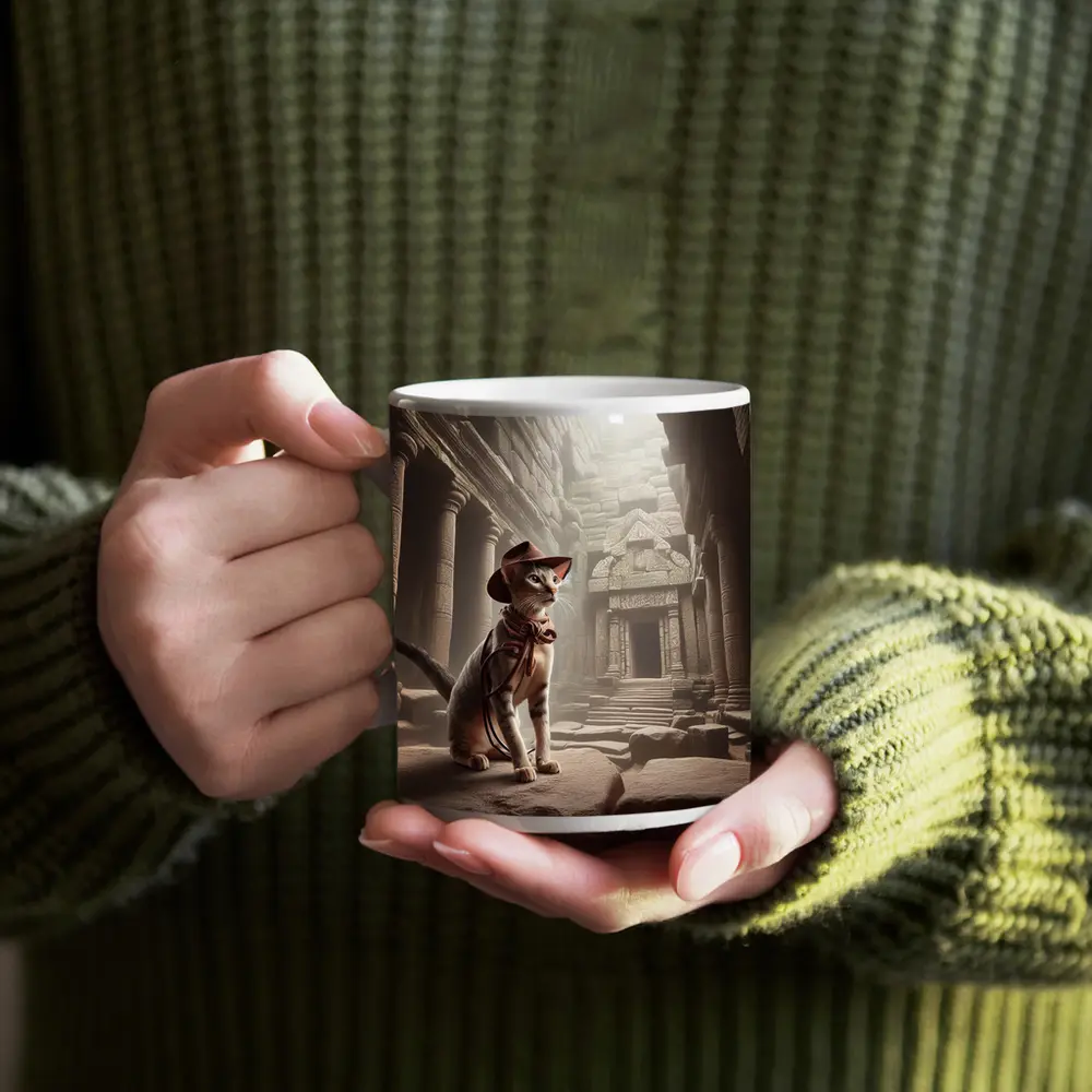 Adventure Cat Explorer Ancient Temple Ruins – Mugs