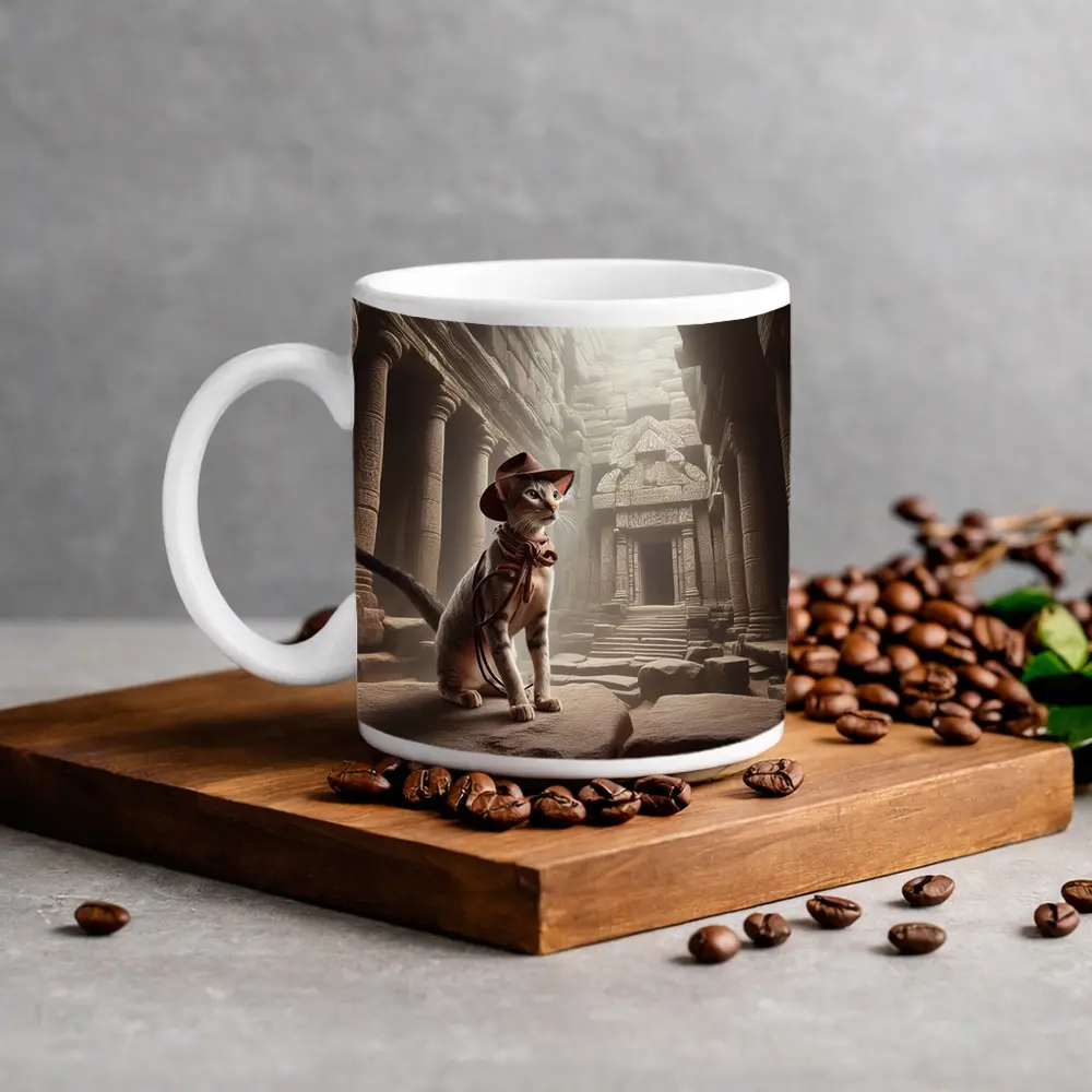 Adventure Cat Explorer Ancient Temple Ruins – Mugs