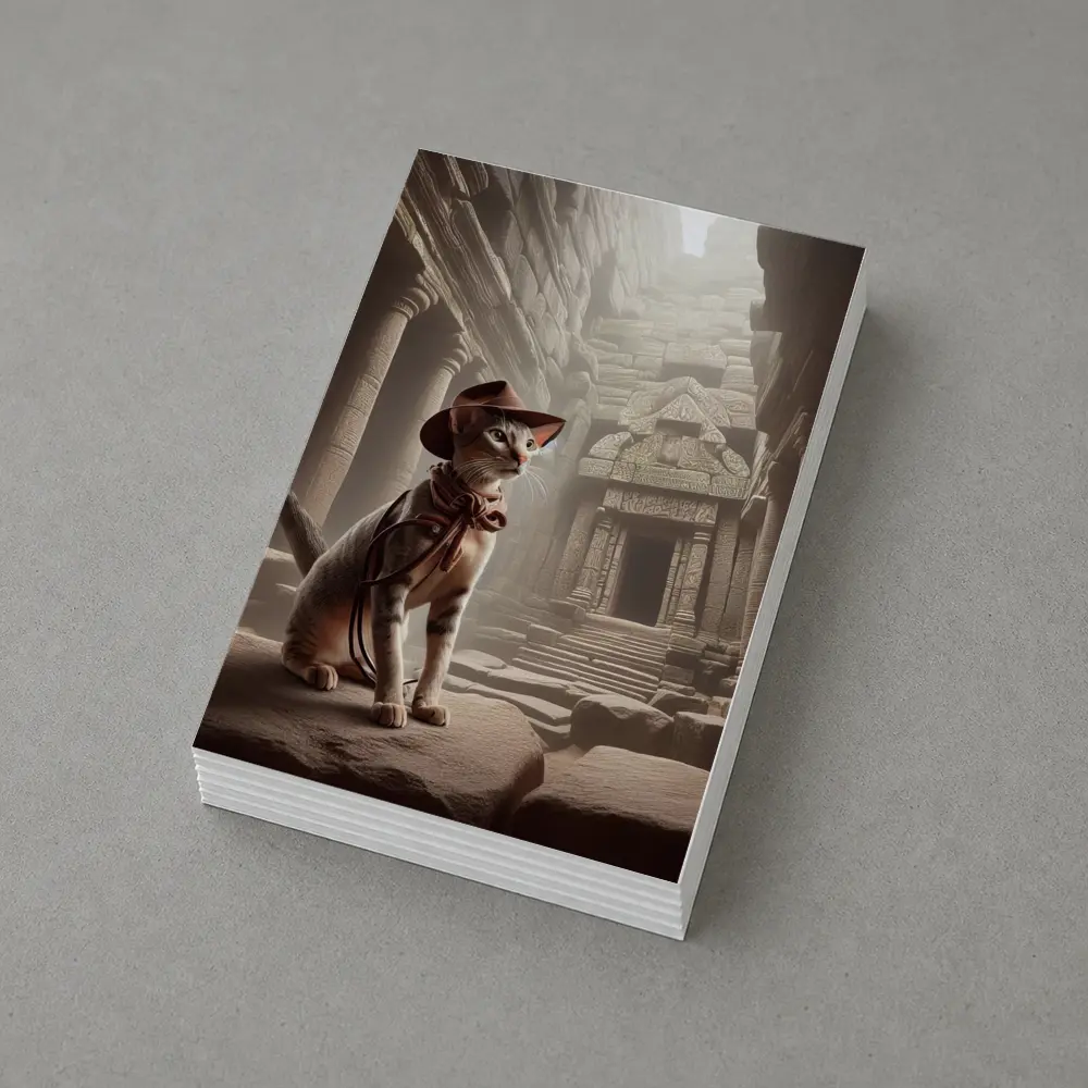 Adventure Cat Explorer Ancient Temple Ruins – Postcards