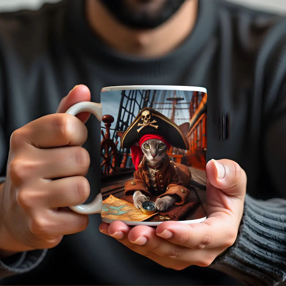 Gray Cat Pirate Ship Deck Adventure – Mugs