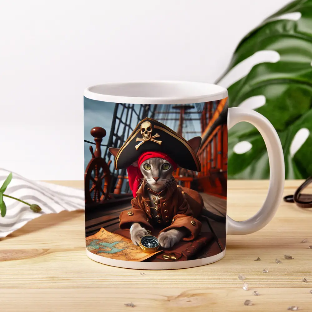Gray Cat Pirate Ship Deck Adventure – Mugs