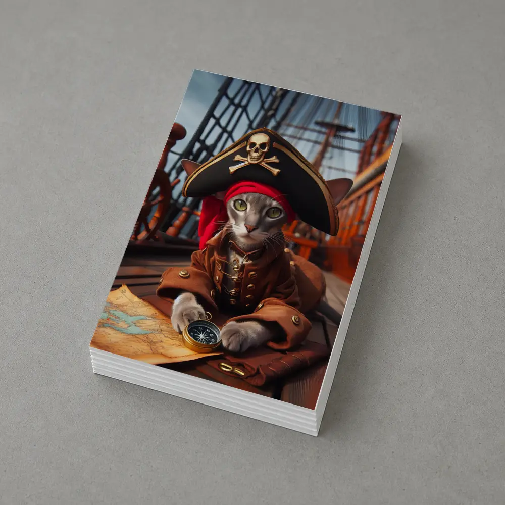 Gray Cat Pirate Ship Deck Adventure – Postcards