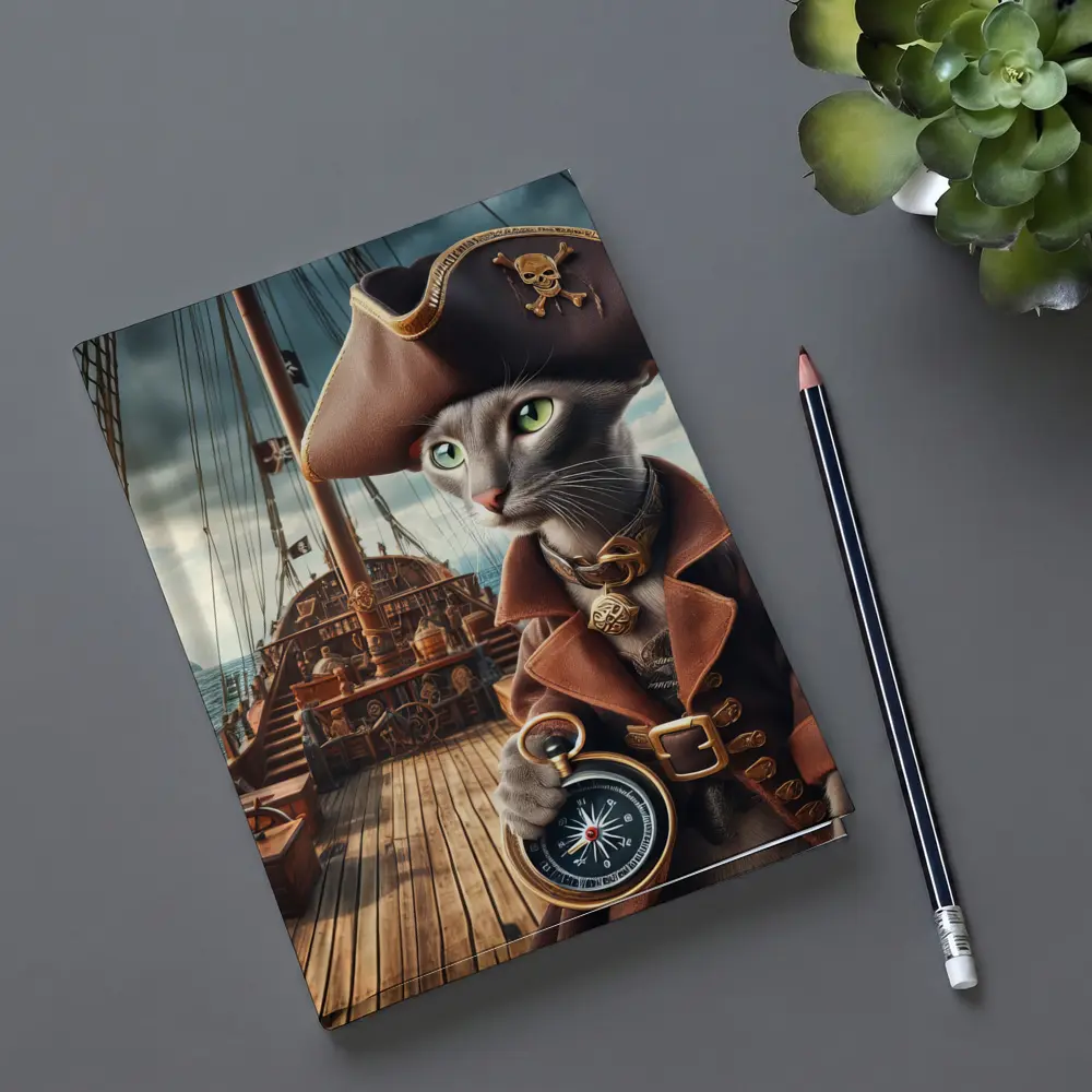 Russian Blue Cat Pirate Ship Deck – Notebooks
