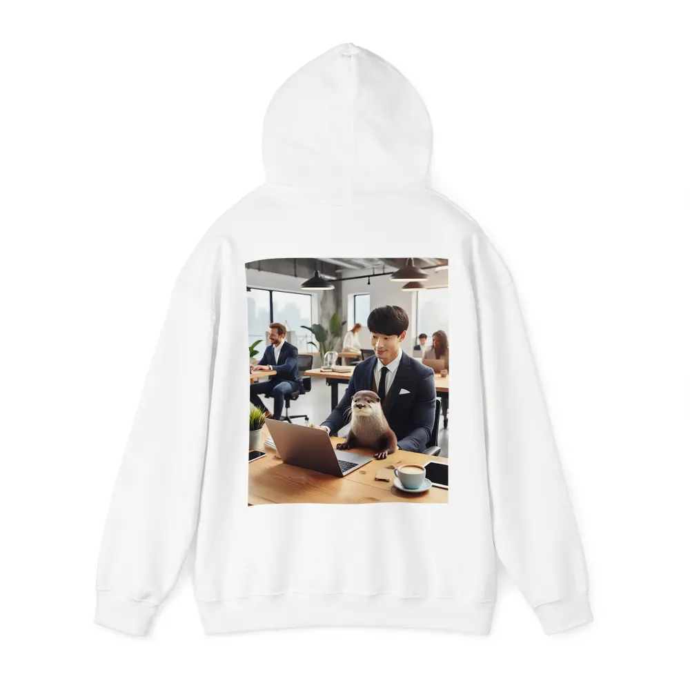 Otter Working With Man In Office – Hoodies