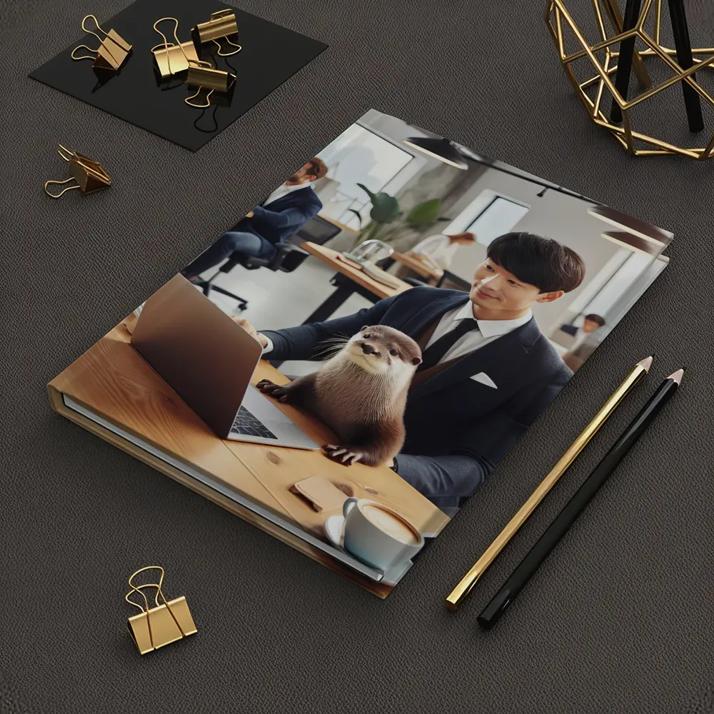 Otter Working With Man In Office – Notebooks