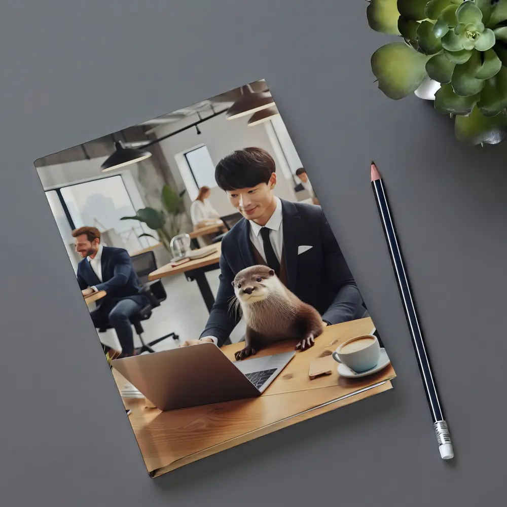 Otter Working With Man In Office – Notebooks