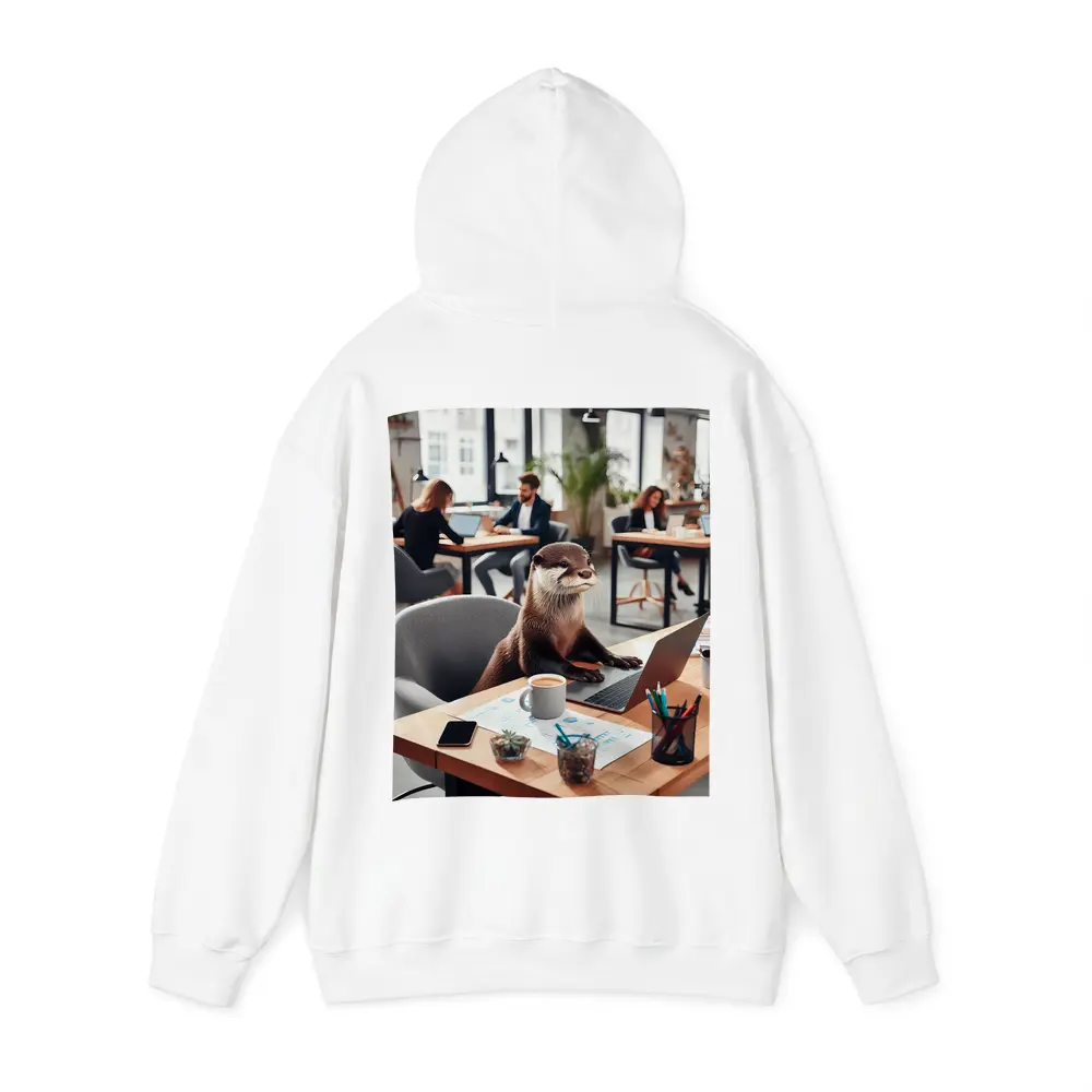 Otter Working at Office Desk Laptop – Hoodies