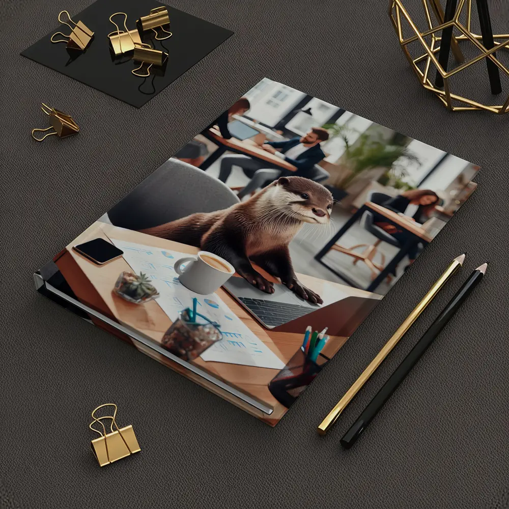 Otter Working at Office Desk Laptop – Notebooks
