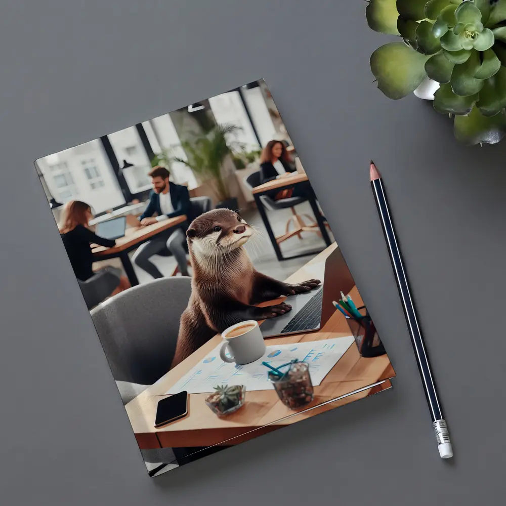 Otter Working at Office Desk Laptop – Notebooks