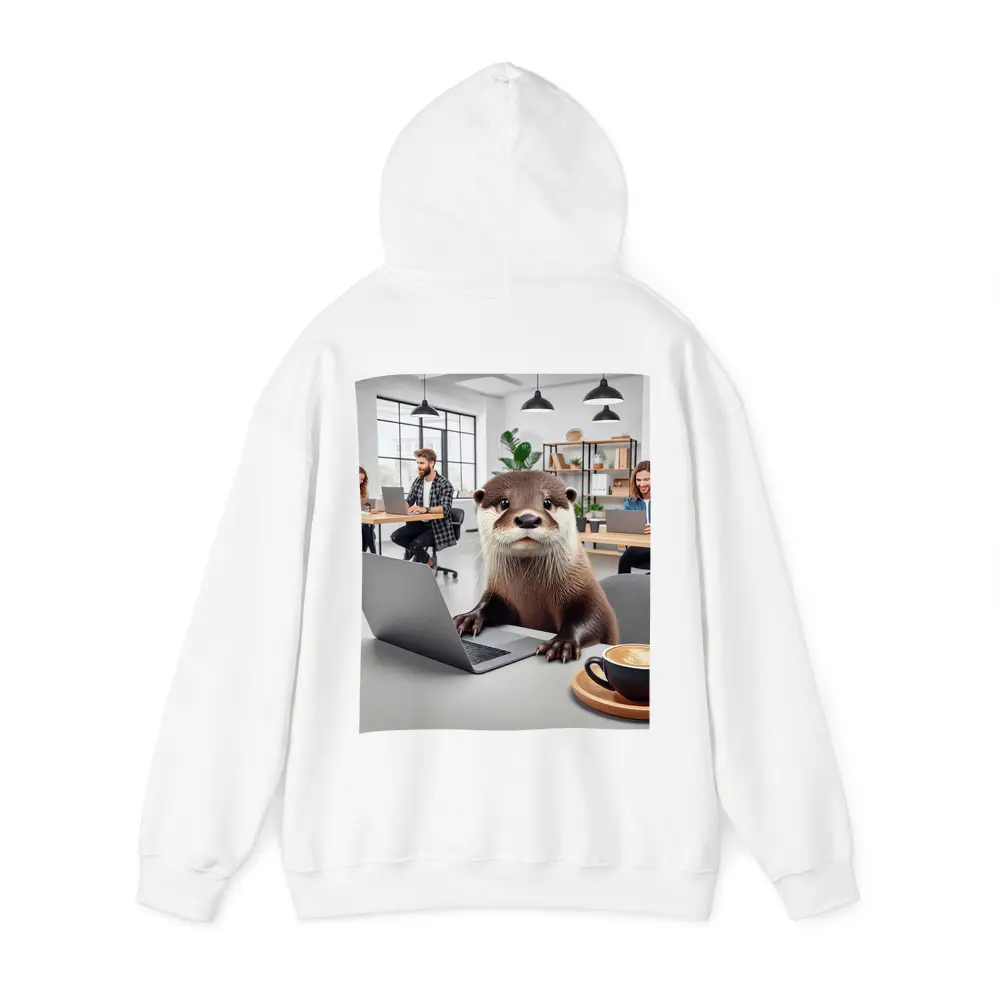Otter Working On Laptop In Office – Hoodies