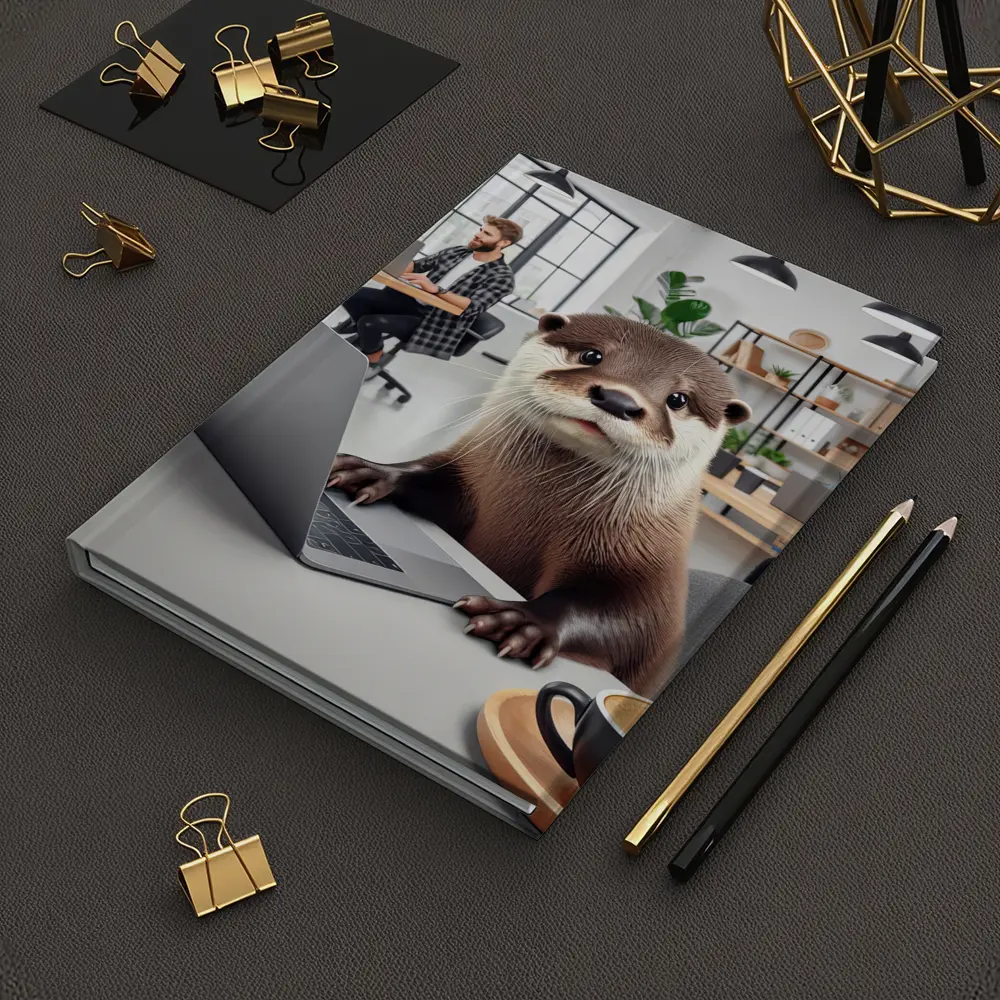 Otter Working On Laptop In Office – Notebooks