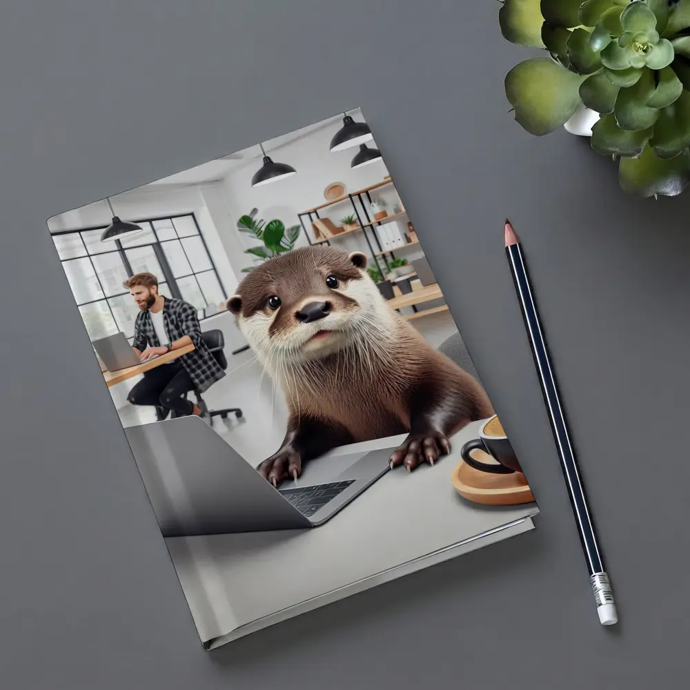 Otter Working On Laptop In Office – Notebooks