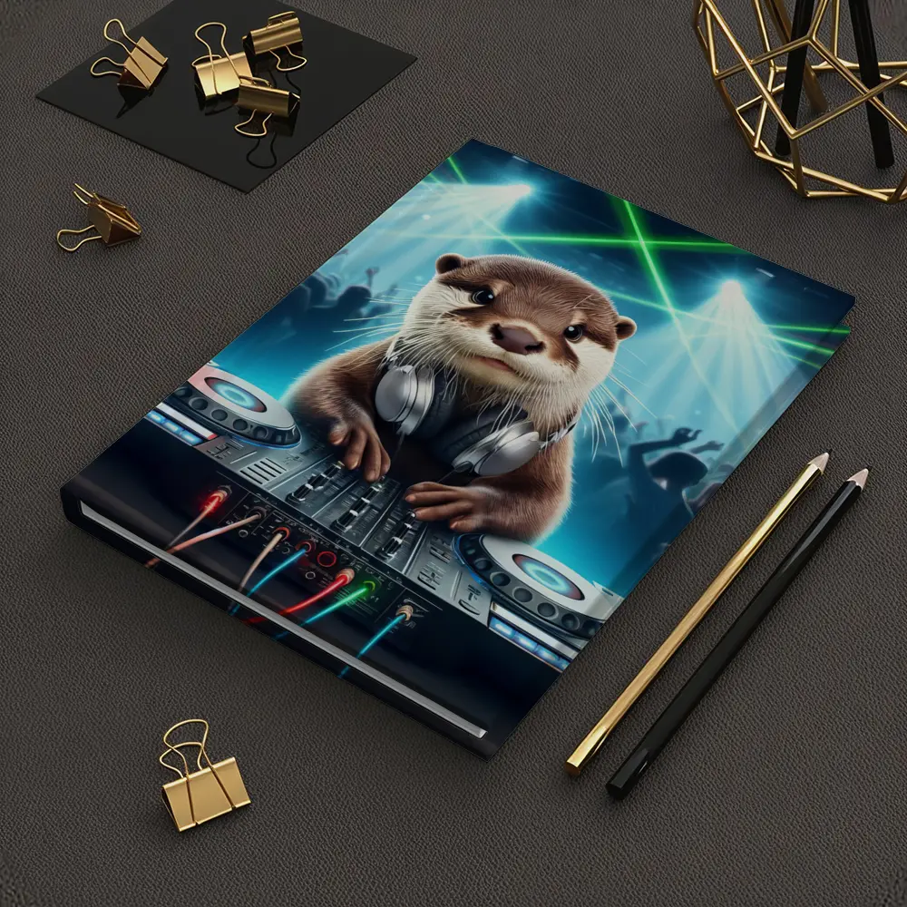 Otter DJ Spinning Decks At Club Party – Notebooks