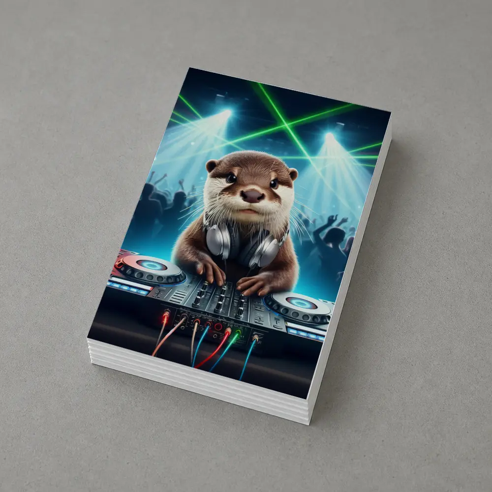 Otter DJ Spinning Decks At Club Party – Postcards