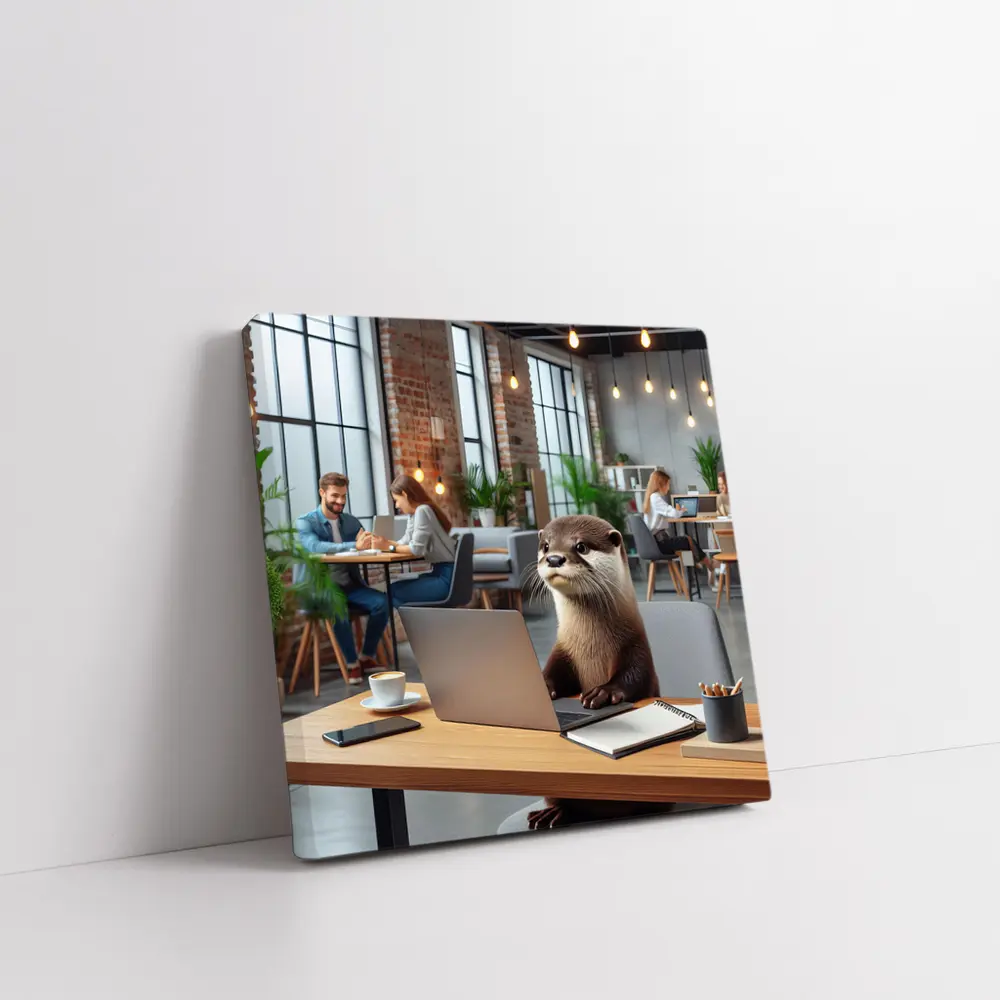 Otter Working on Laptop in Office – Wall Art