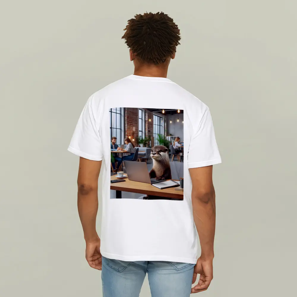 Otter Working on Laptop in Office – T-Shirts