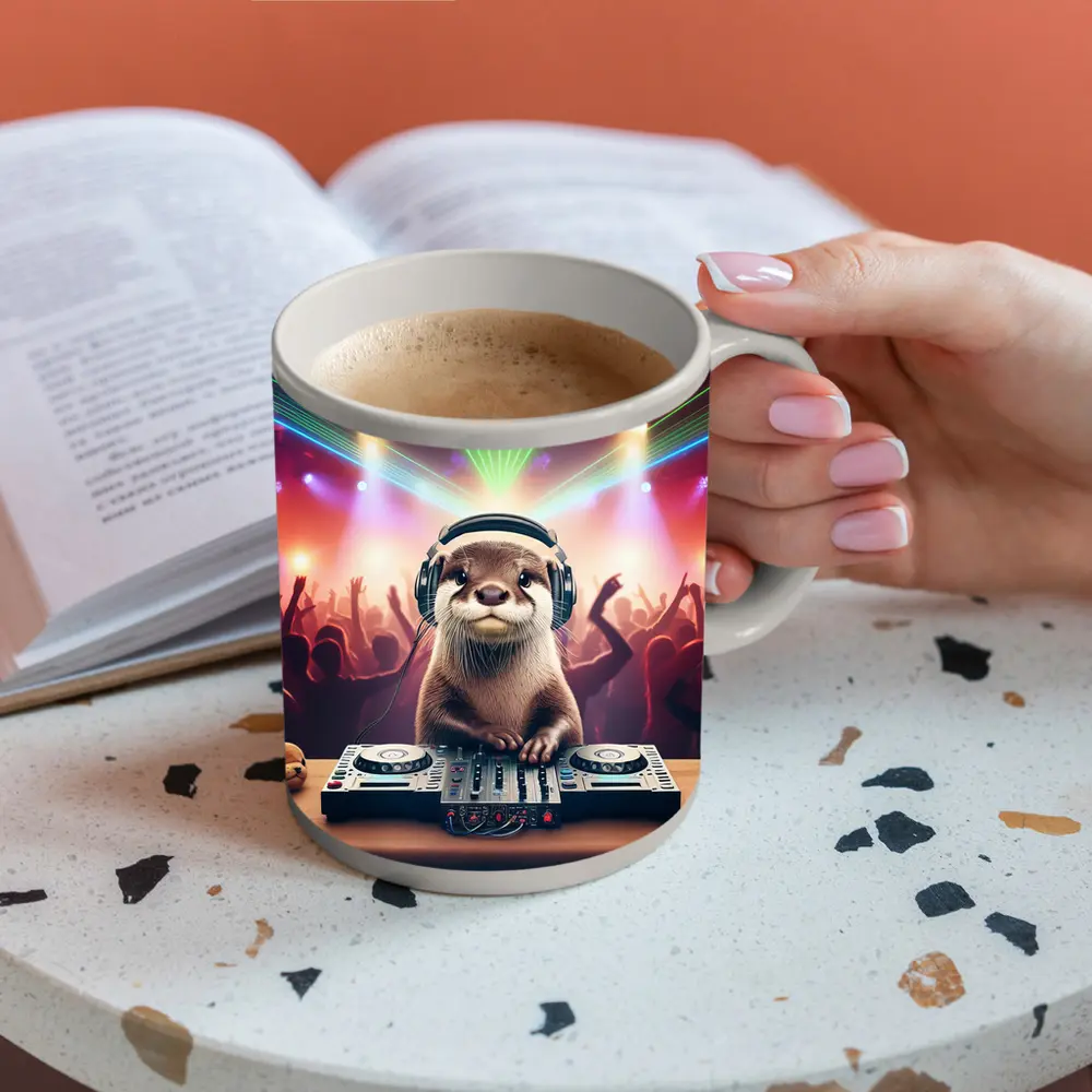 Otter DJ Spinning at Neon Club Party – Mugs