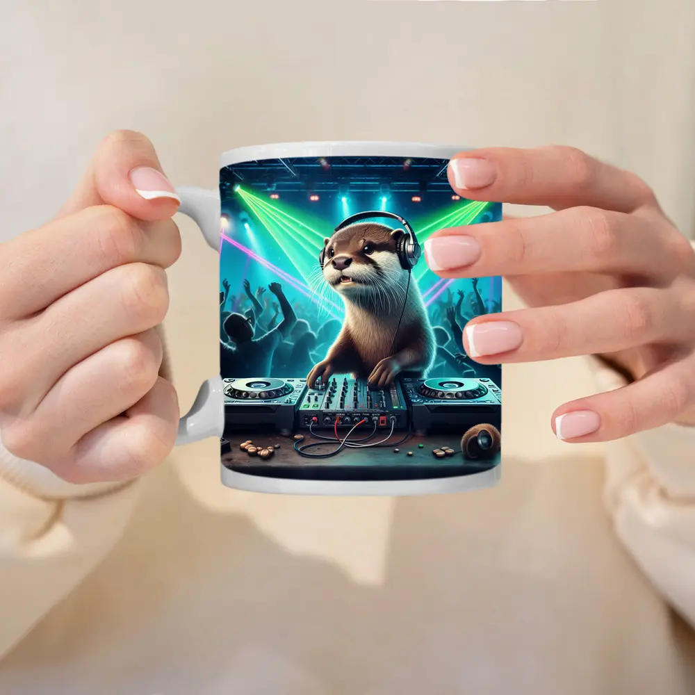 Otter DJ Spinning at Neon Club Party – Mugs