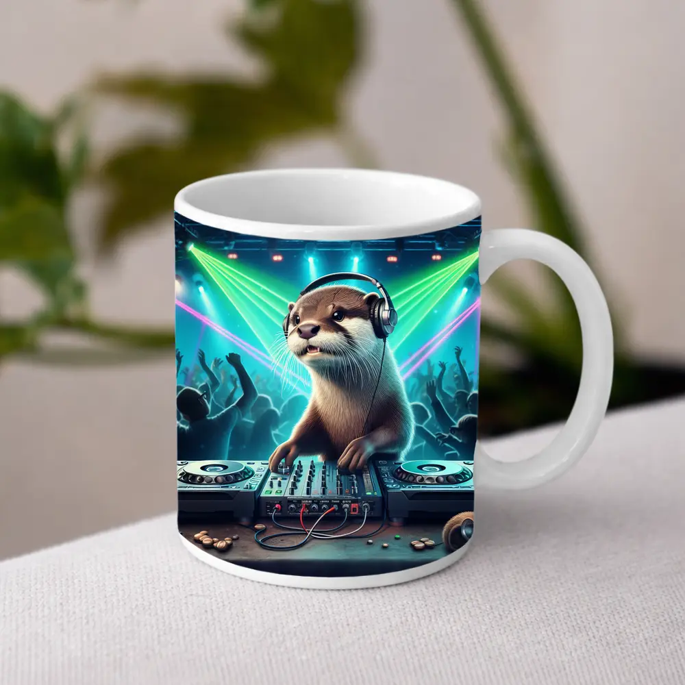 Otter DJ Spinning at Neon Club Party – Mugs