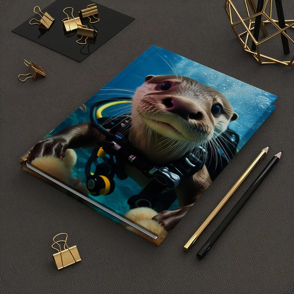 Otter Scuba Diver Underwater Coral Reef – Notebooks