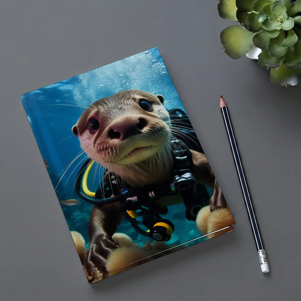 Otter Scuba Diver Underwater Coral Reef – Notebooks